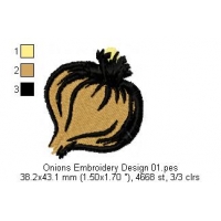 Onions Embroidery Design 01